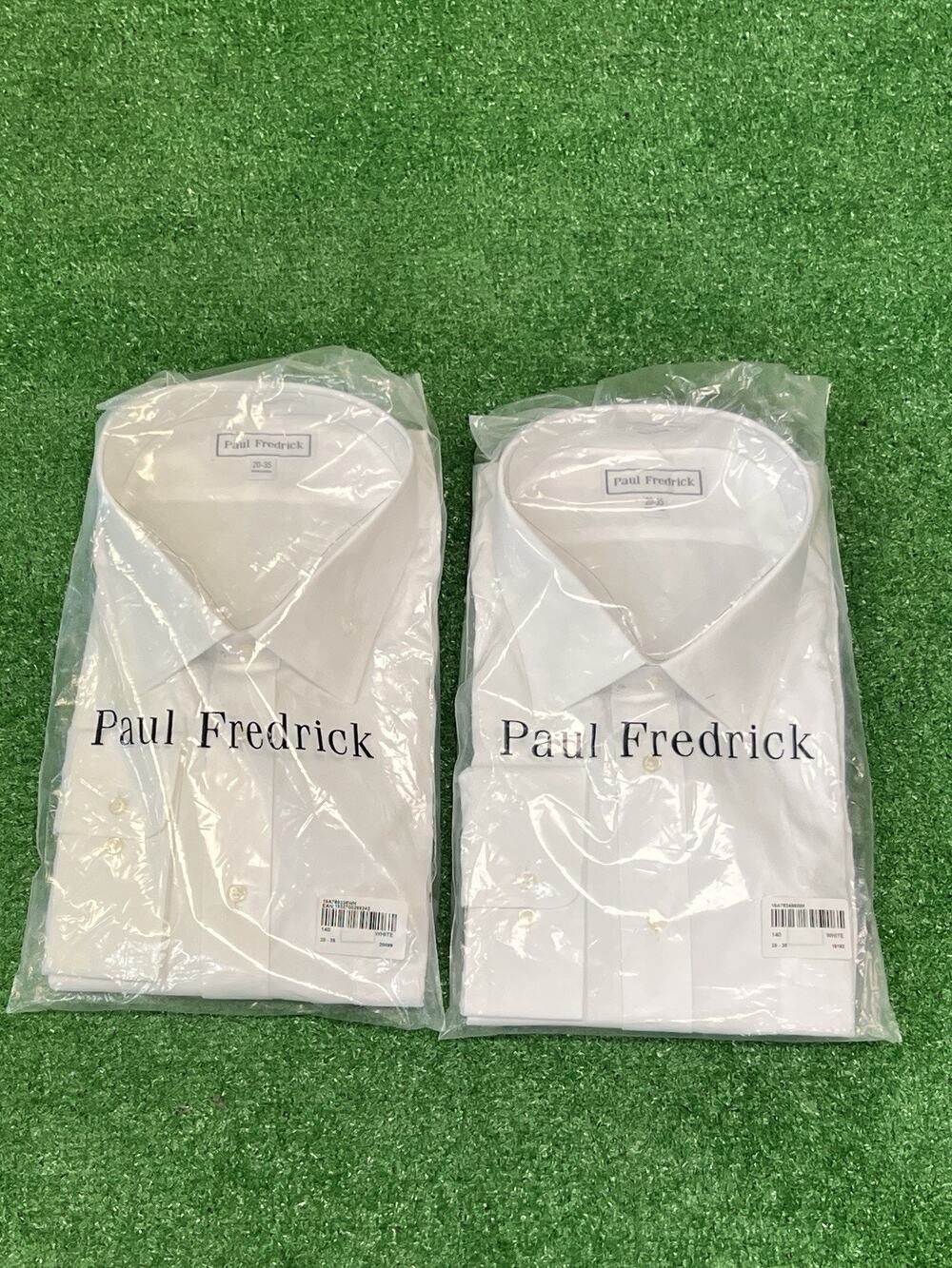 NWT Paul Fredrick ButtonUp Shirt Men's 2 LOT BUNDLE SZ 20-35 White Dress Shirt